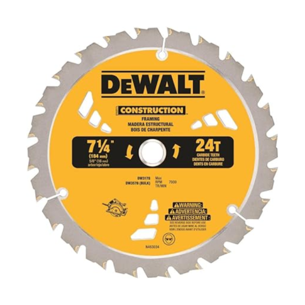 DISCO PARA MADERA DE 7 1/4 24D DEWALT
