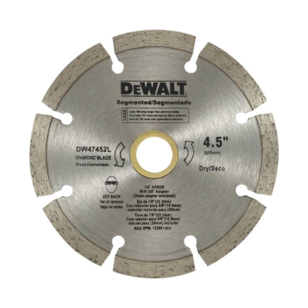 DISCO DIAMANTADO SEGMENTADO 4 1/2″ DEWALT
