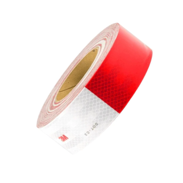 CINTA REFLECTIVA ROJO Y BLANCO 2" 3M