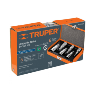 JUEGO DE DADOS PUNTA HEXAGONAL 1/2" 6PZS TRUPER