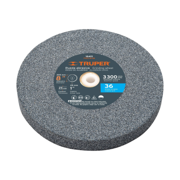 PIEDRA PARA ESMERIL DE BANCO 8″ X 1″ GRANO 36 TRUPER