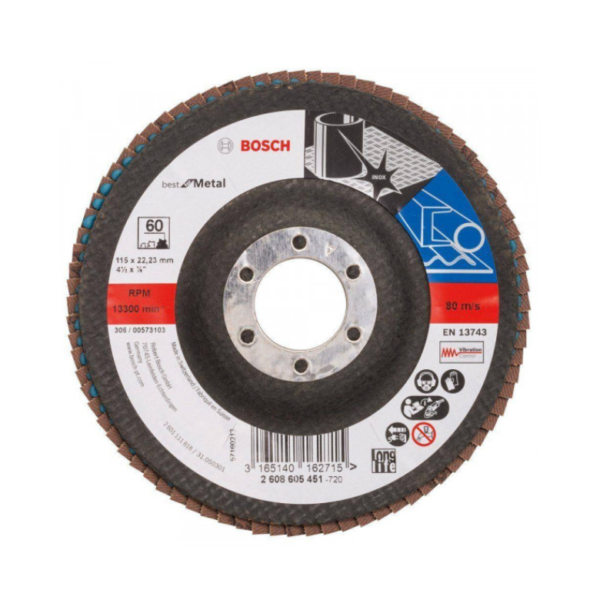 DISCO FLAP 4 1/2 * 7/8 GRANO 60  BOSCH